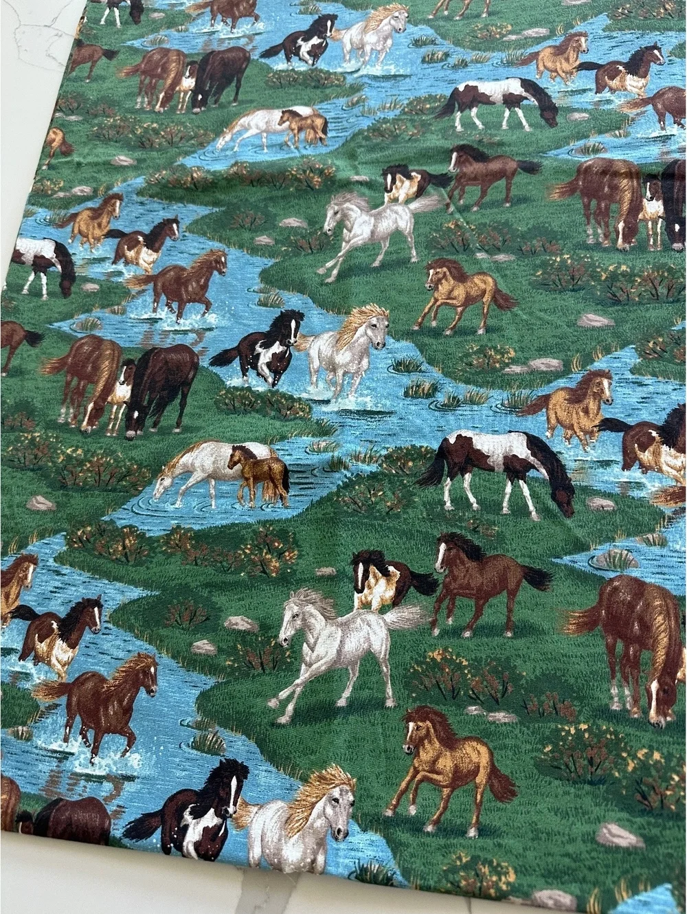 Cranston Joan Messmore Wild Horses Cotton Fabric